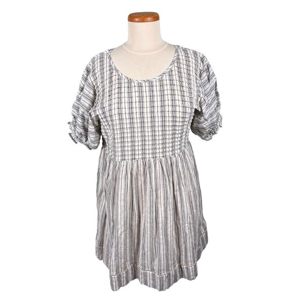 Women's Summer Dress Small Smocked Gingham Babydoll Puff Sleeves By Together - Picture 1 of 13